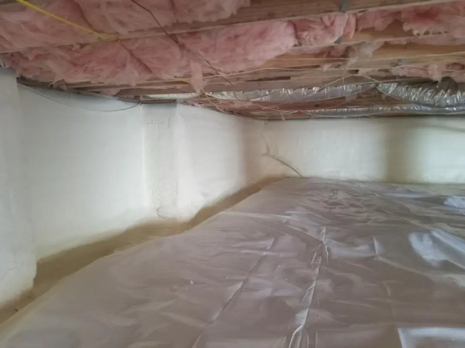 Crawl space encapsulation with closed-cell spray foam for Commercial Roof Restoration in Warrensville Heights